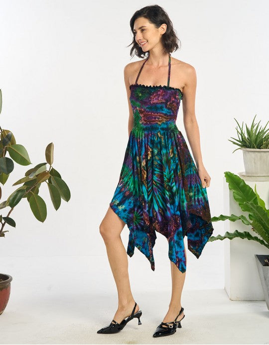 Tie dye spandex boho dress