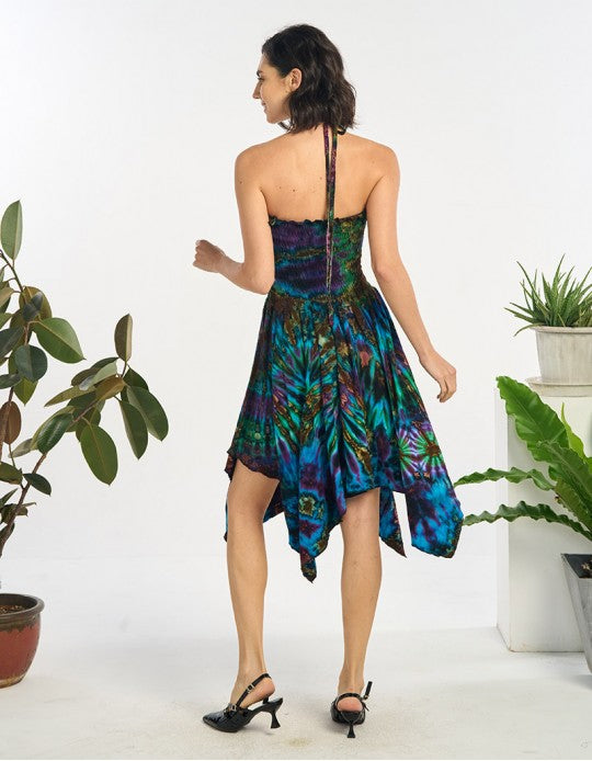 Tie dye spandex boho dress