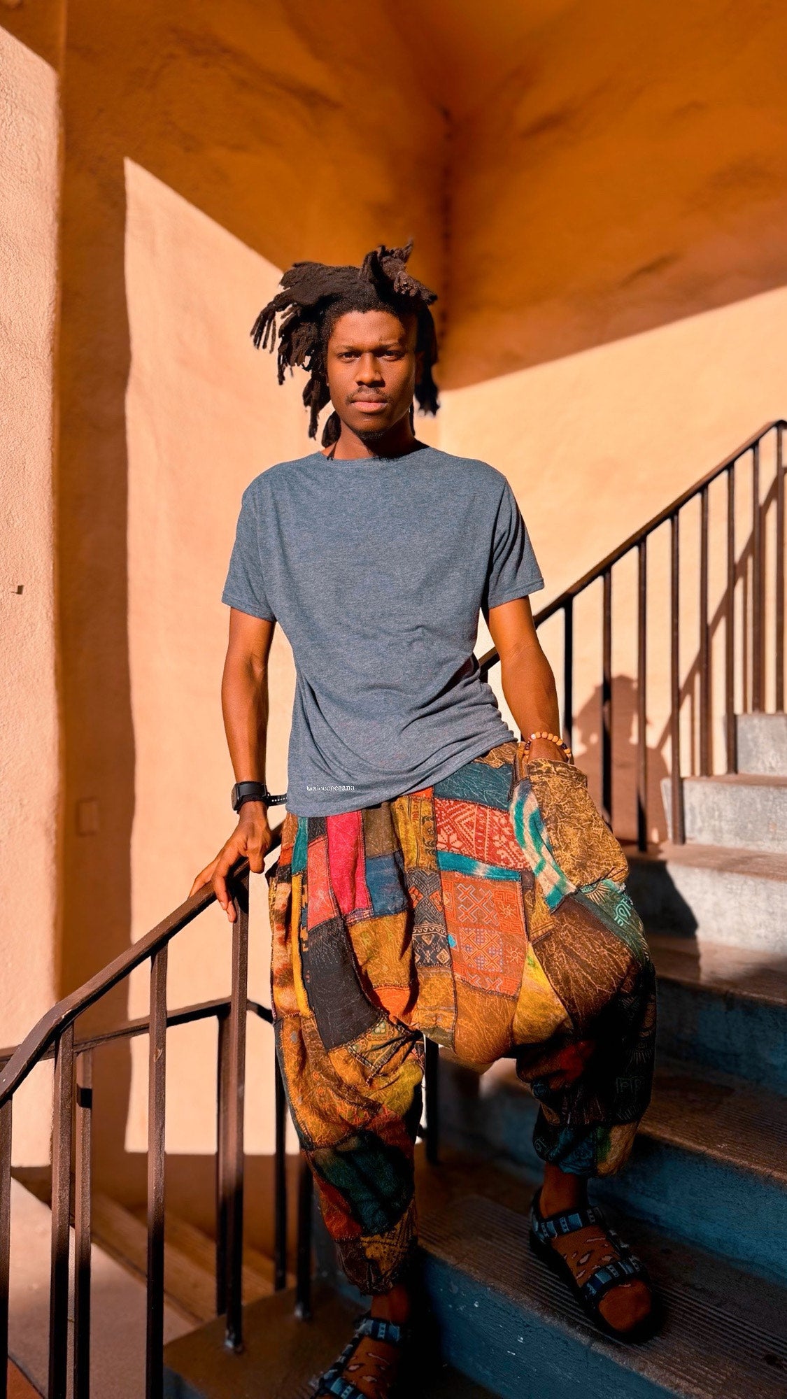 Cotton patchworks harem pant, one size