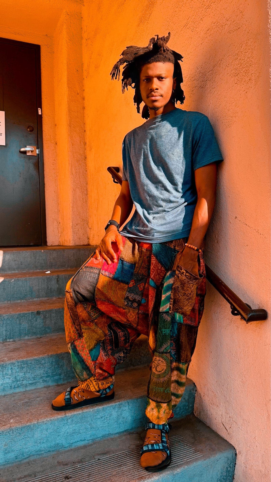 Cotton patchworks harem pant, one size