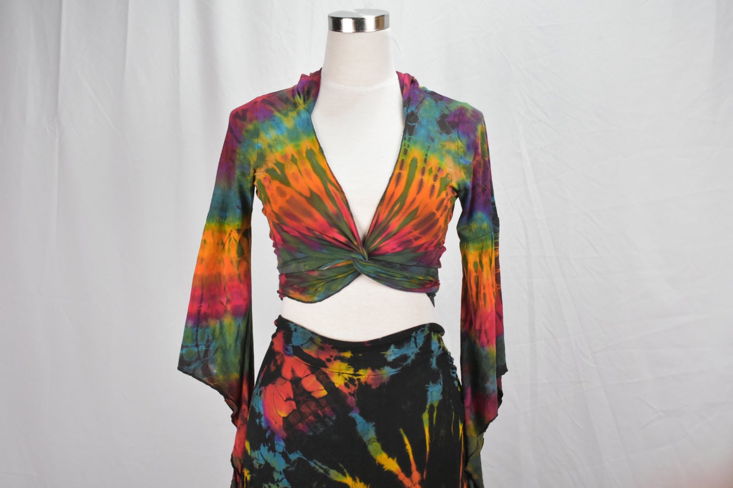 Tie dye boho front tie boho top