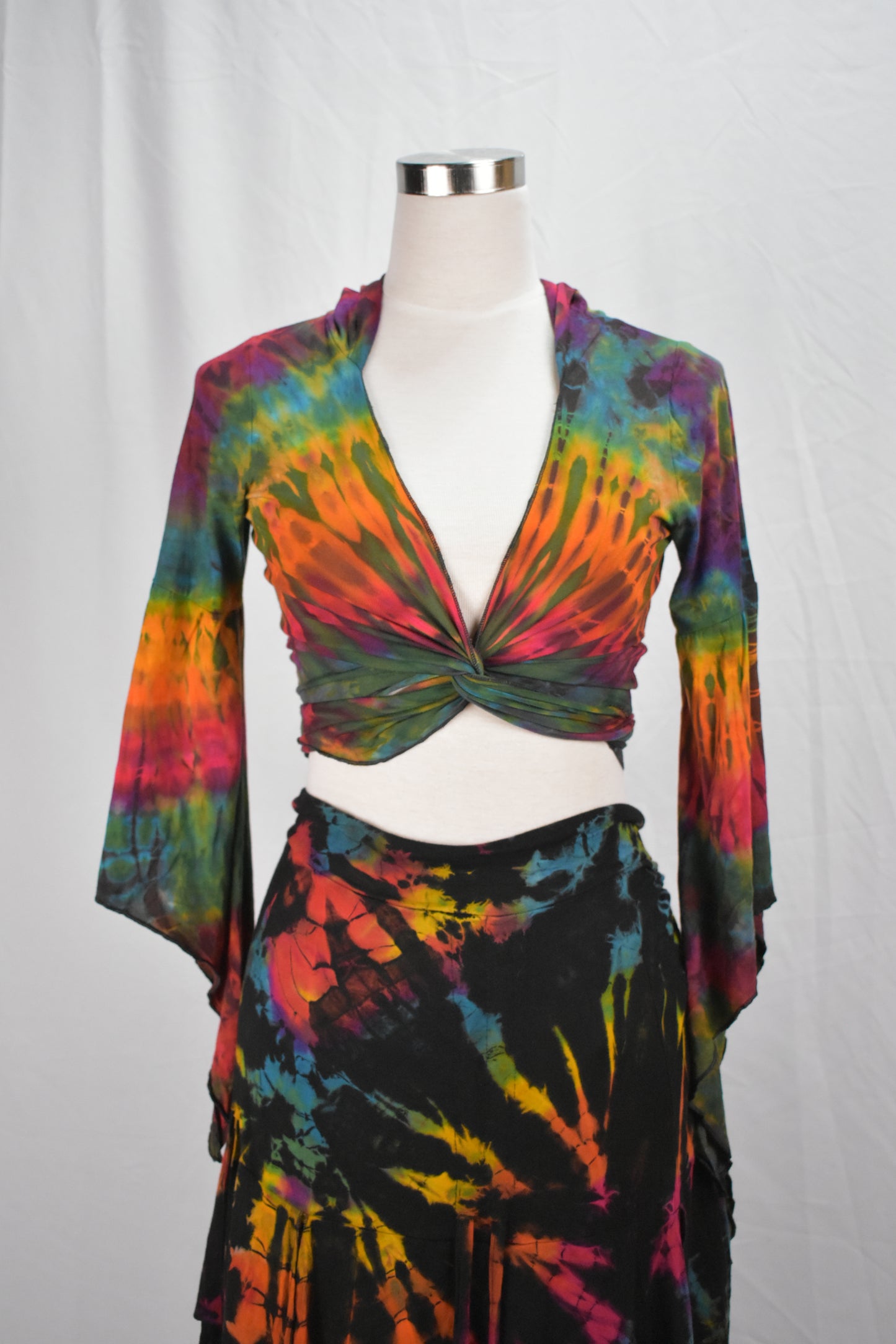 Tie dye boho front tie boho top