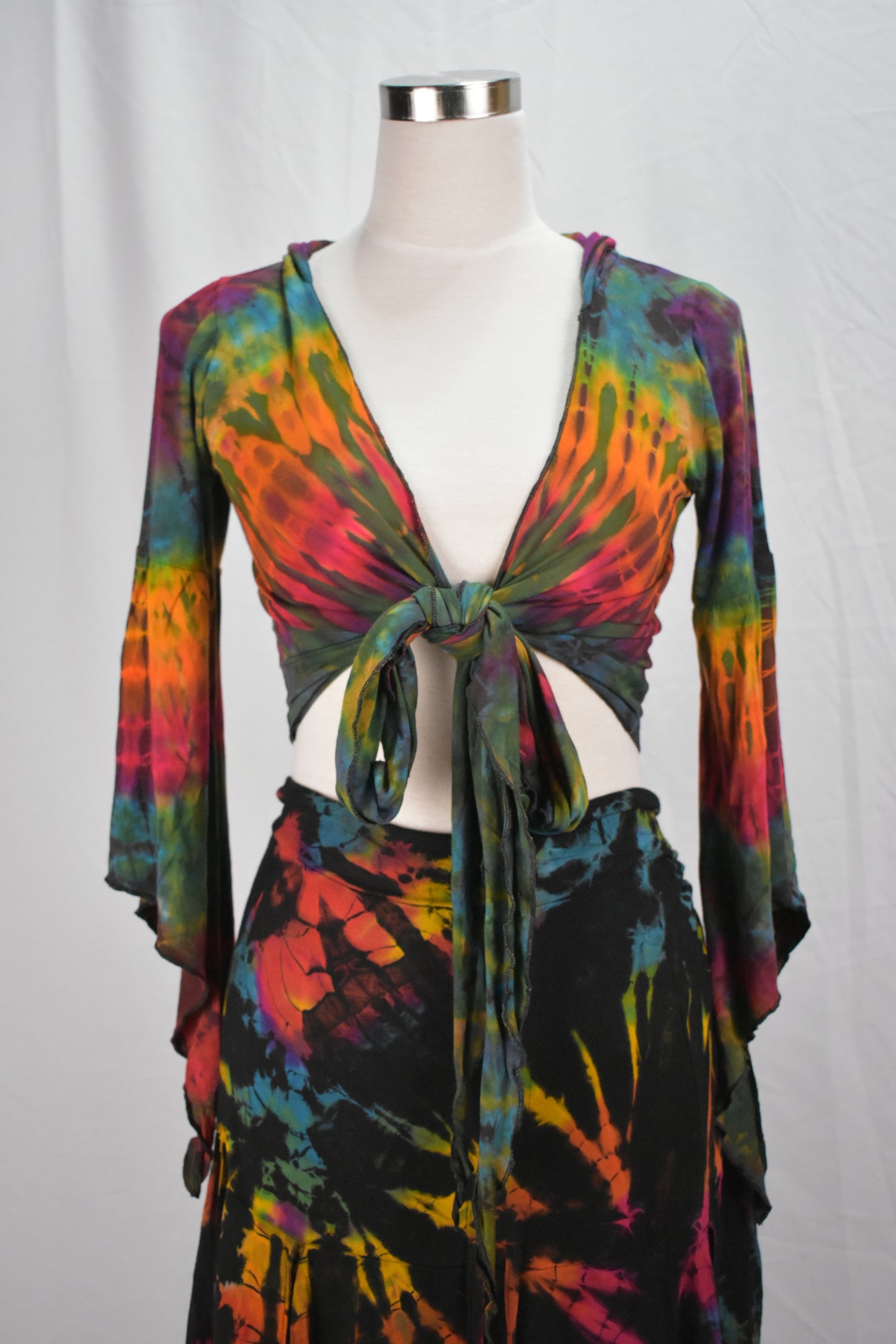 Tie dye boho front tie boho top