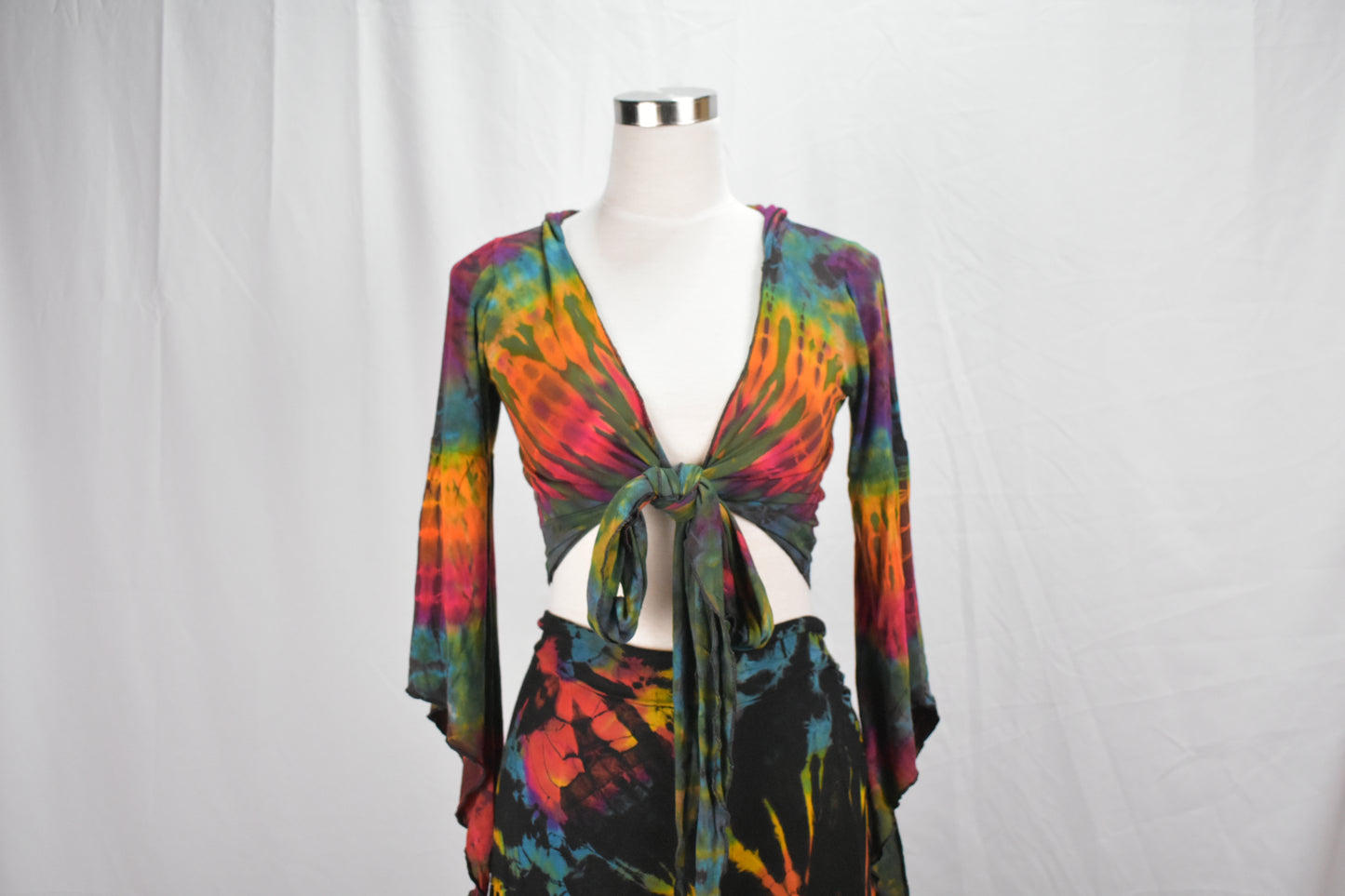 Tie dye boho front tie boho top