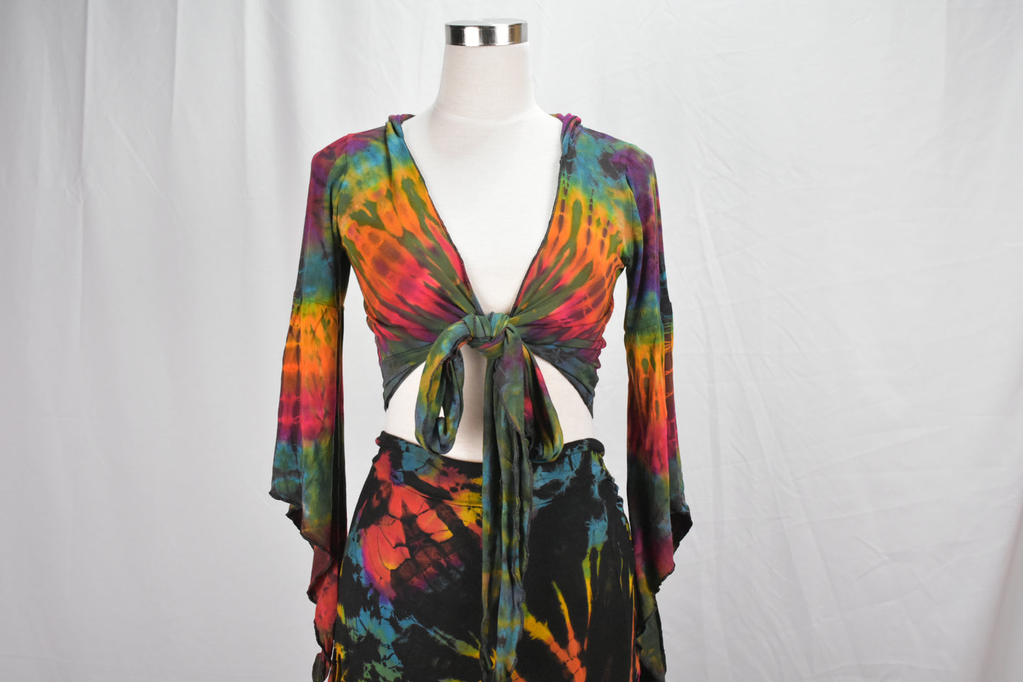 Tie dye boho front tie boho top