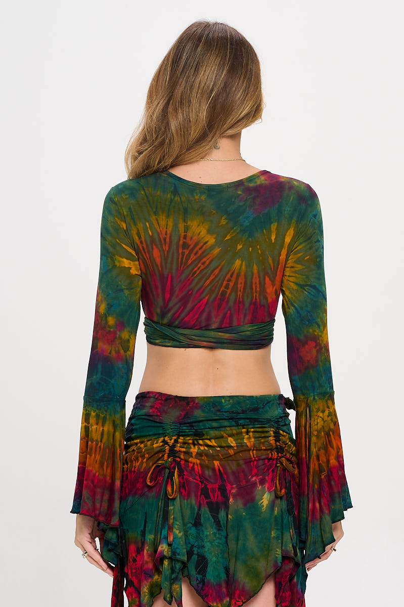 Tie dye front tie top