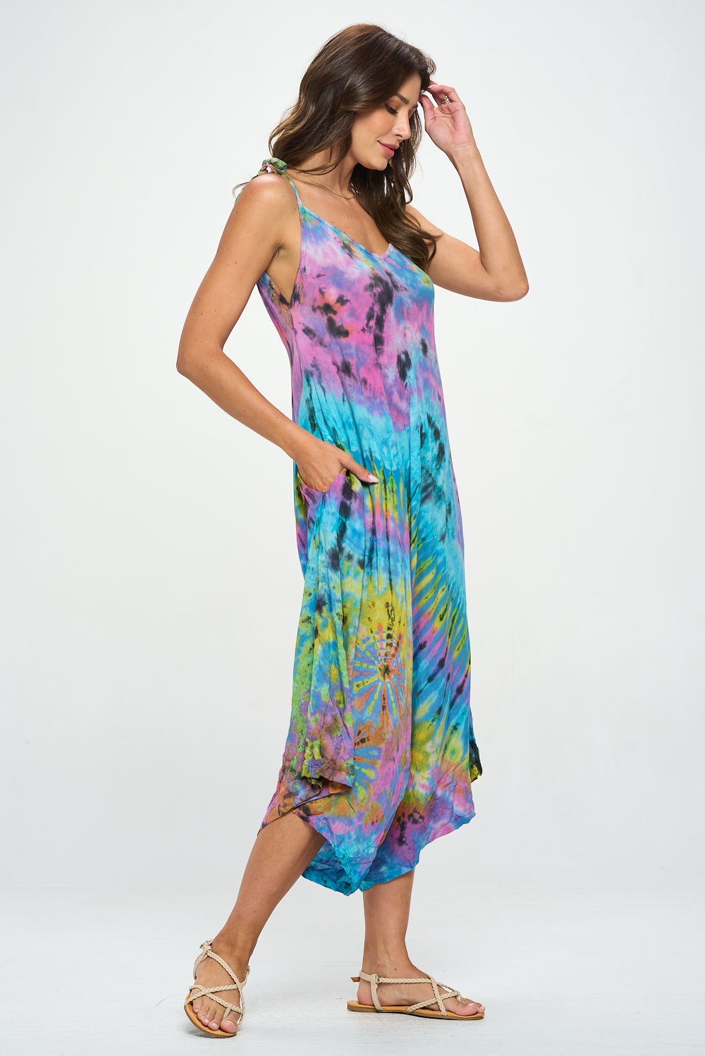 Tie dye rayon romper