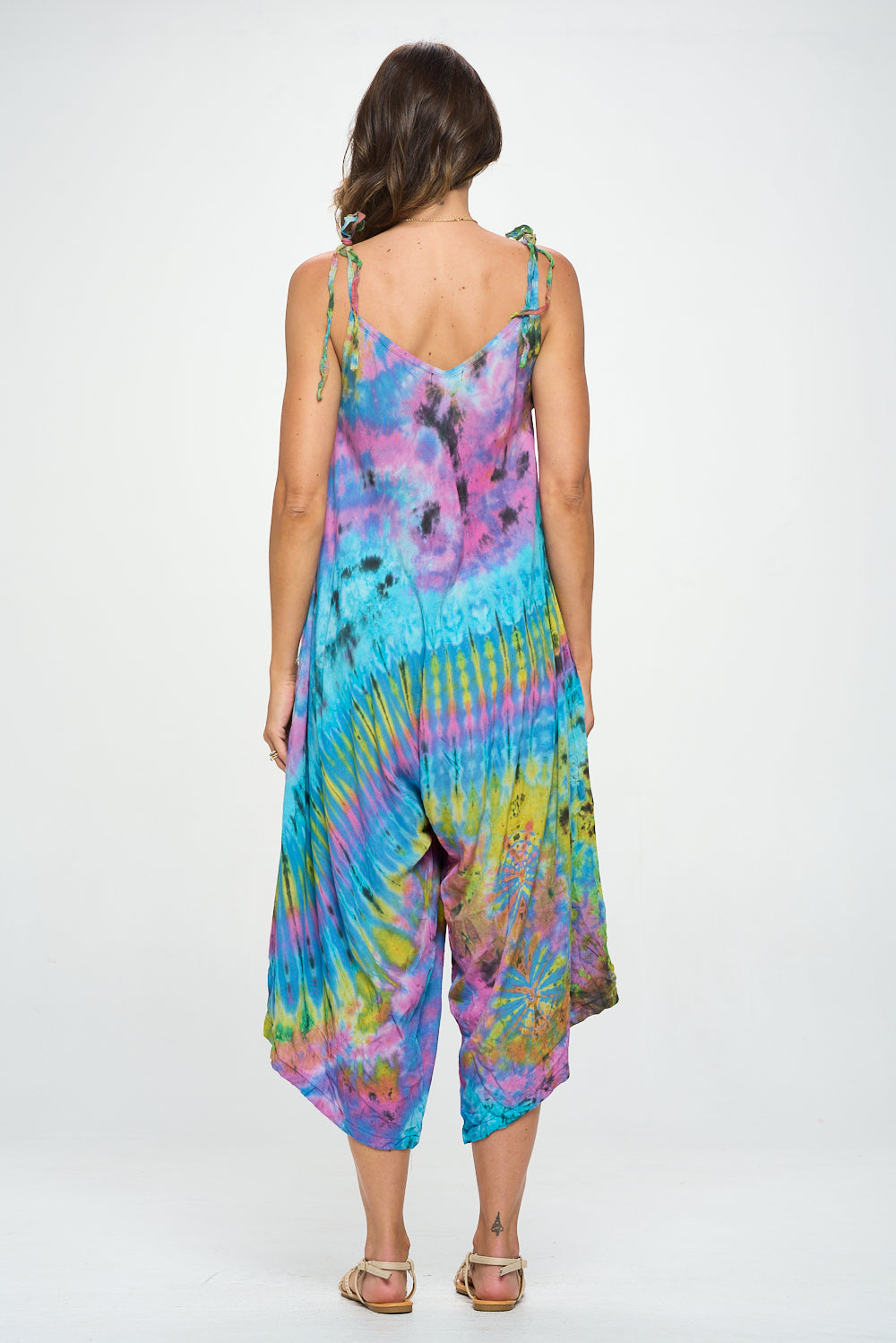 Tie dye rayon romper