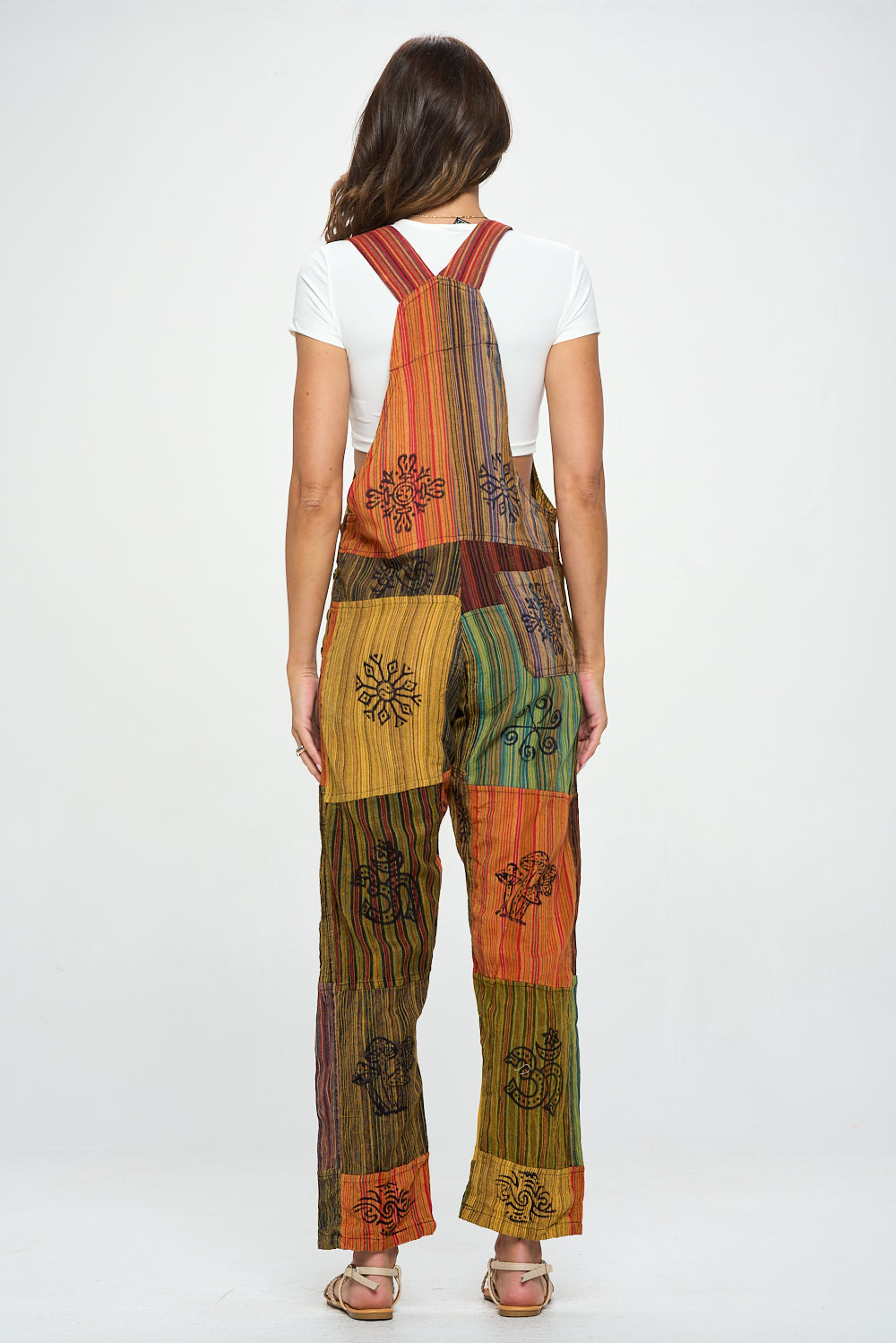 Cotton patchwork overalls