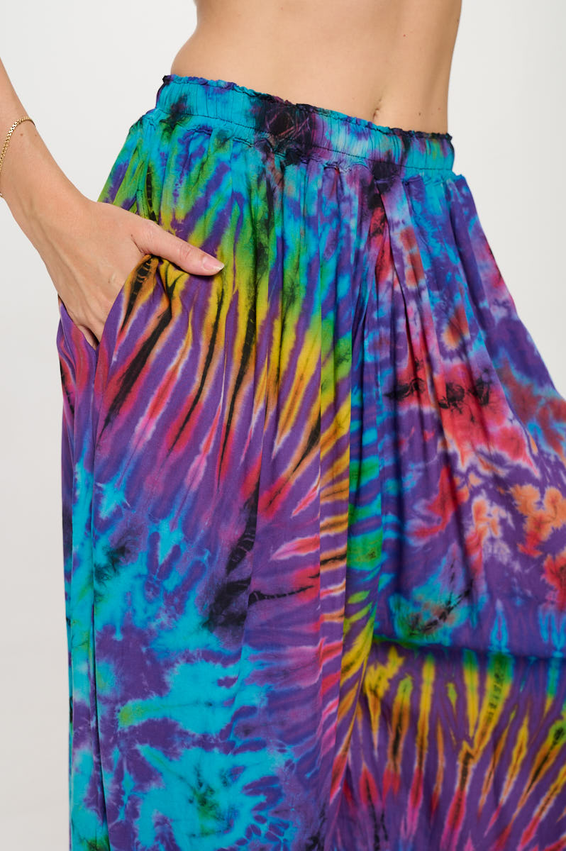 Rayon Purple tie dye harem pant