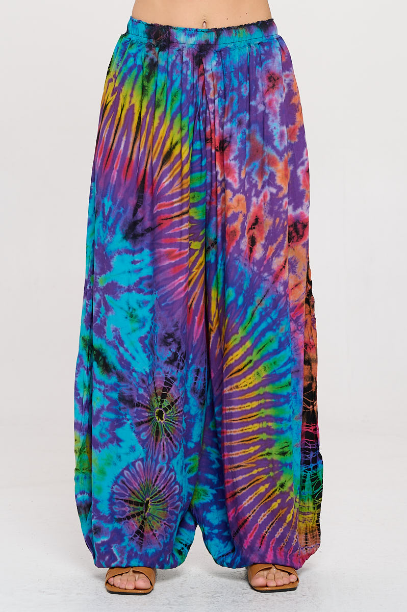 Rayon Purple tie dye harem pant