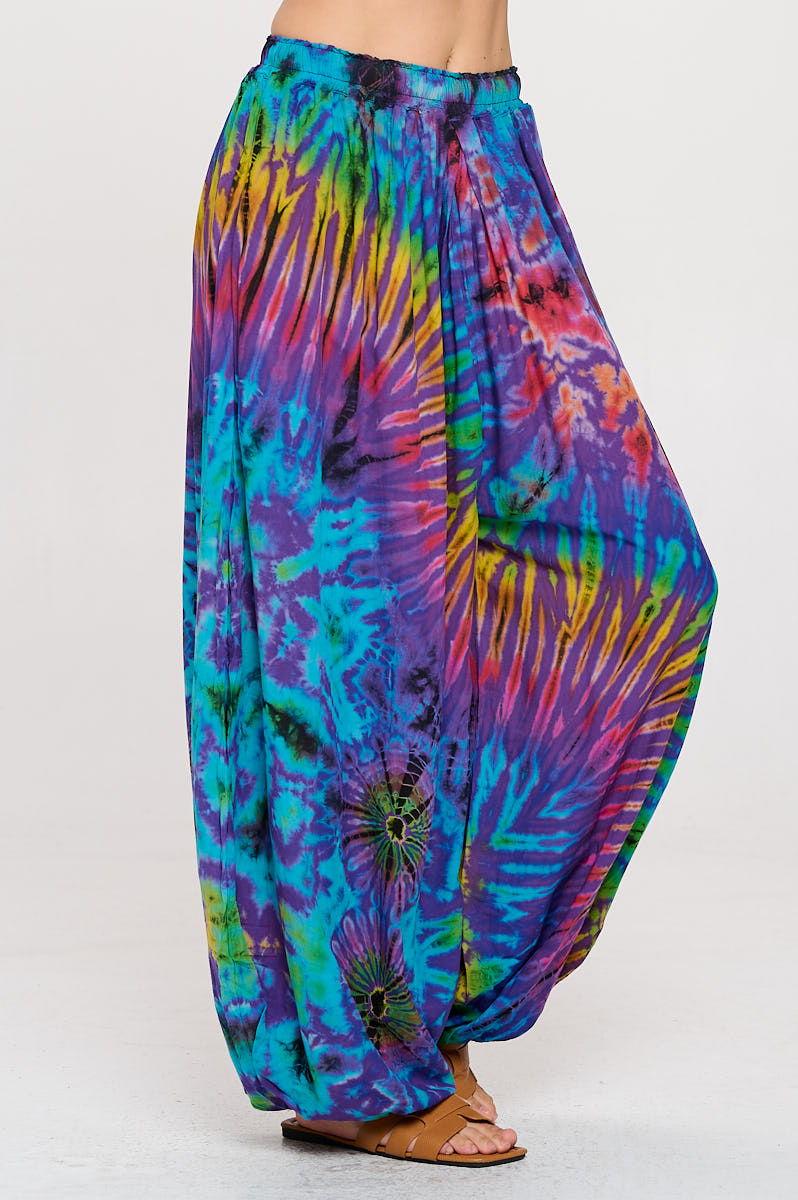 Rayon Purple tie dye harem pant