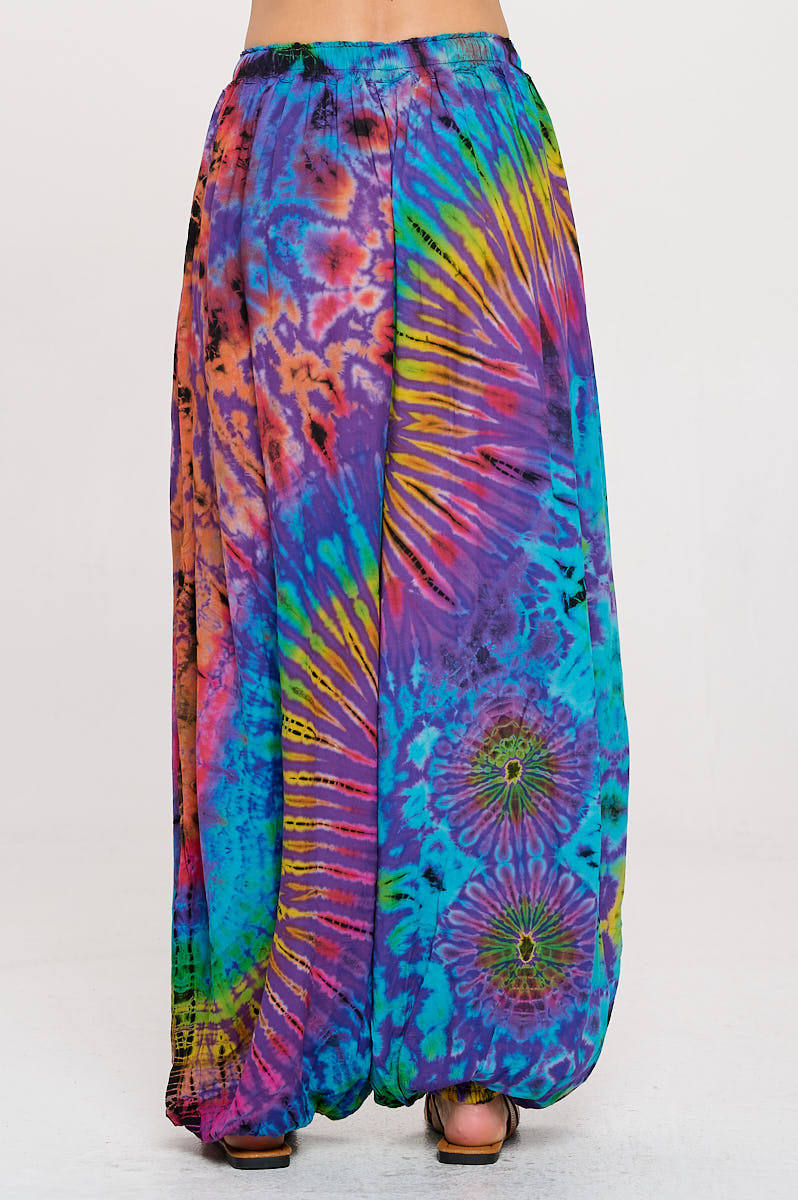 Rayon Purple tie dye harem pant