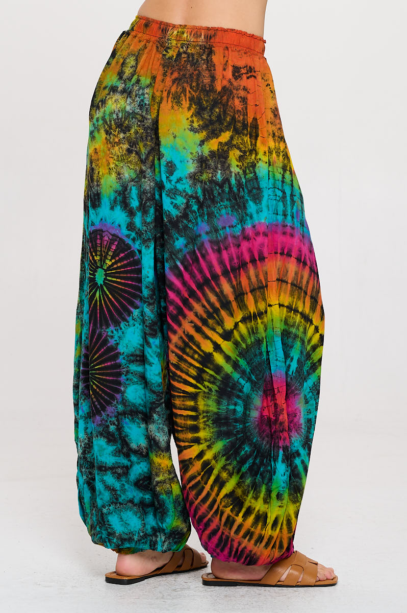 Rayon Purple tie dye harem pant