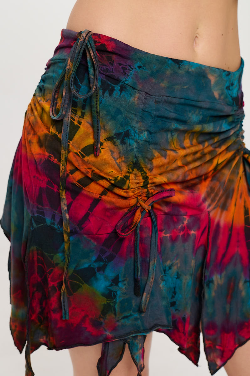 Tie dye top and skirt matching set