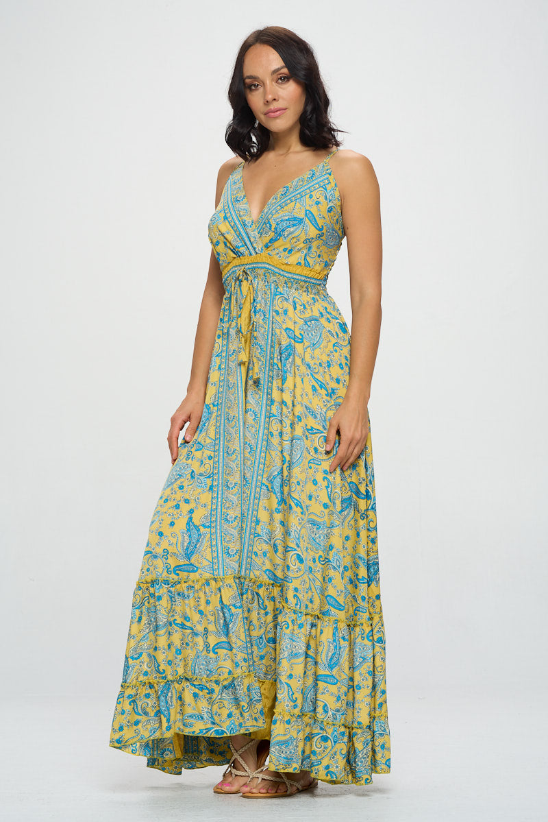 Bohemian Paisley Maxi Dress