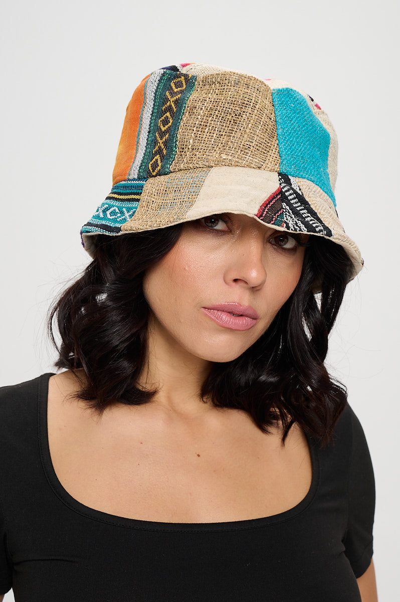 Hemp Patchworks bucket hat