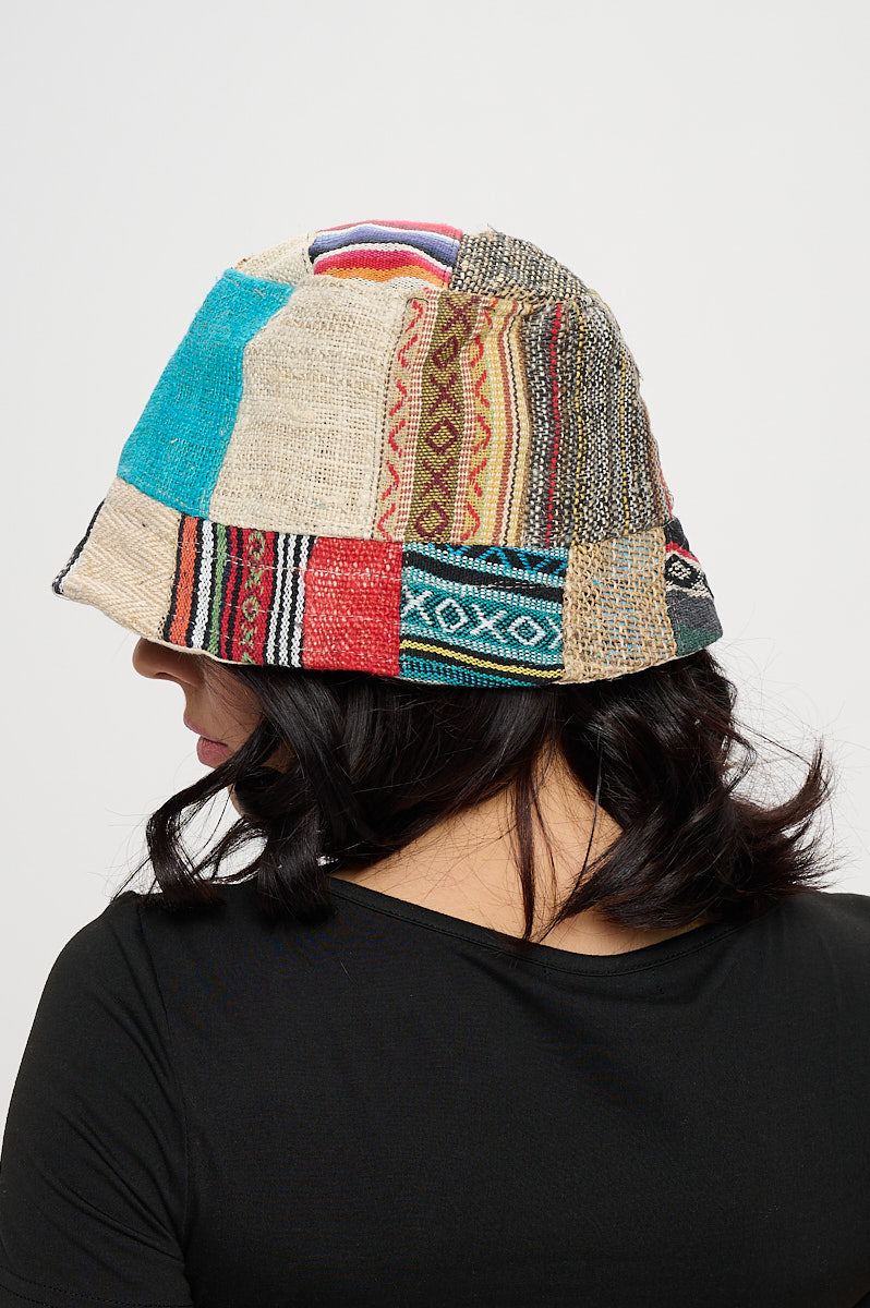 Hemp Patchworks bucket hat