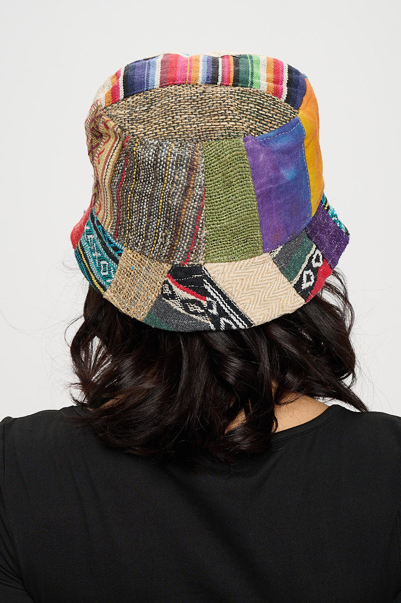 Hemp Patchworks bucket hat