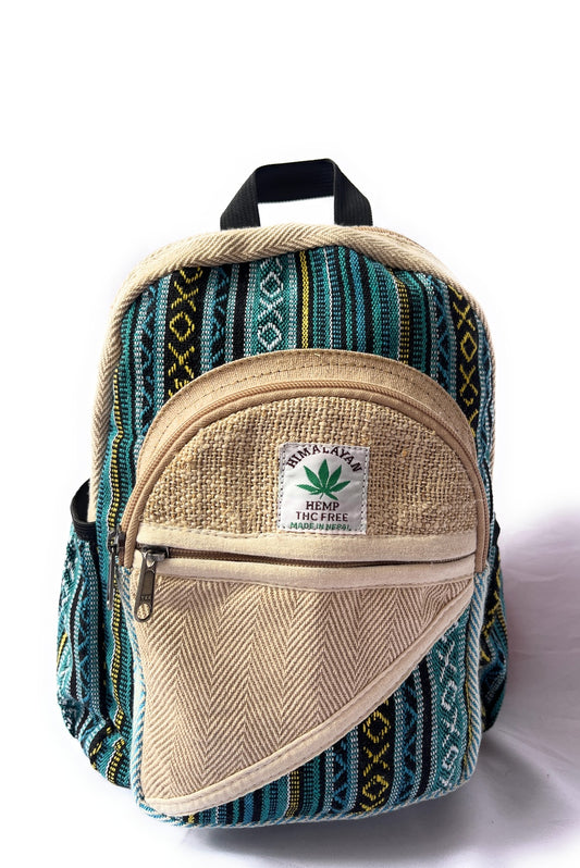 Small hemp and cotton backpack