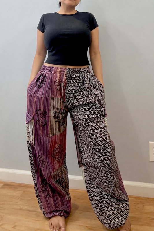 Flower of life patchworks pant