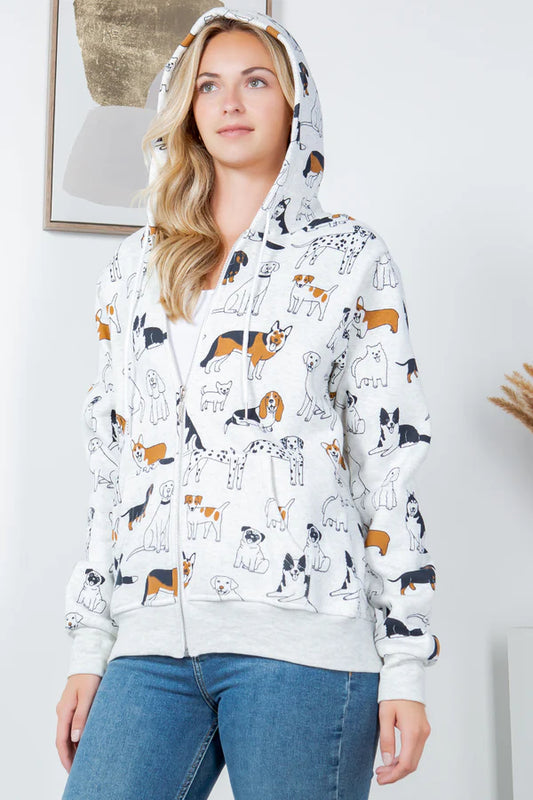 Dog print hoodie