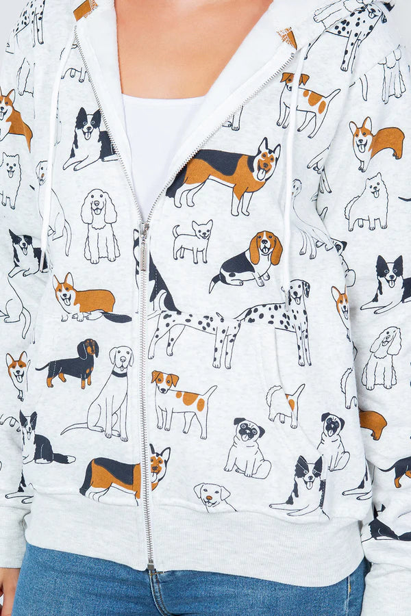 Dog print hoodie