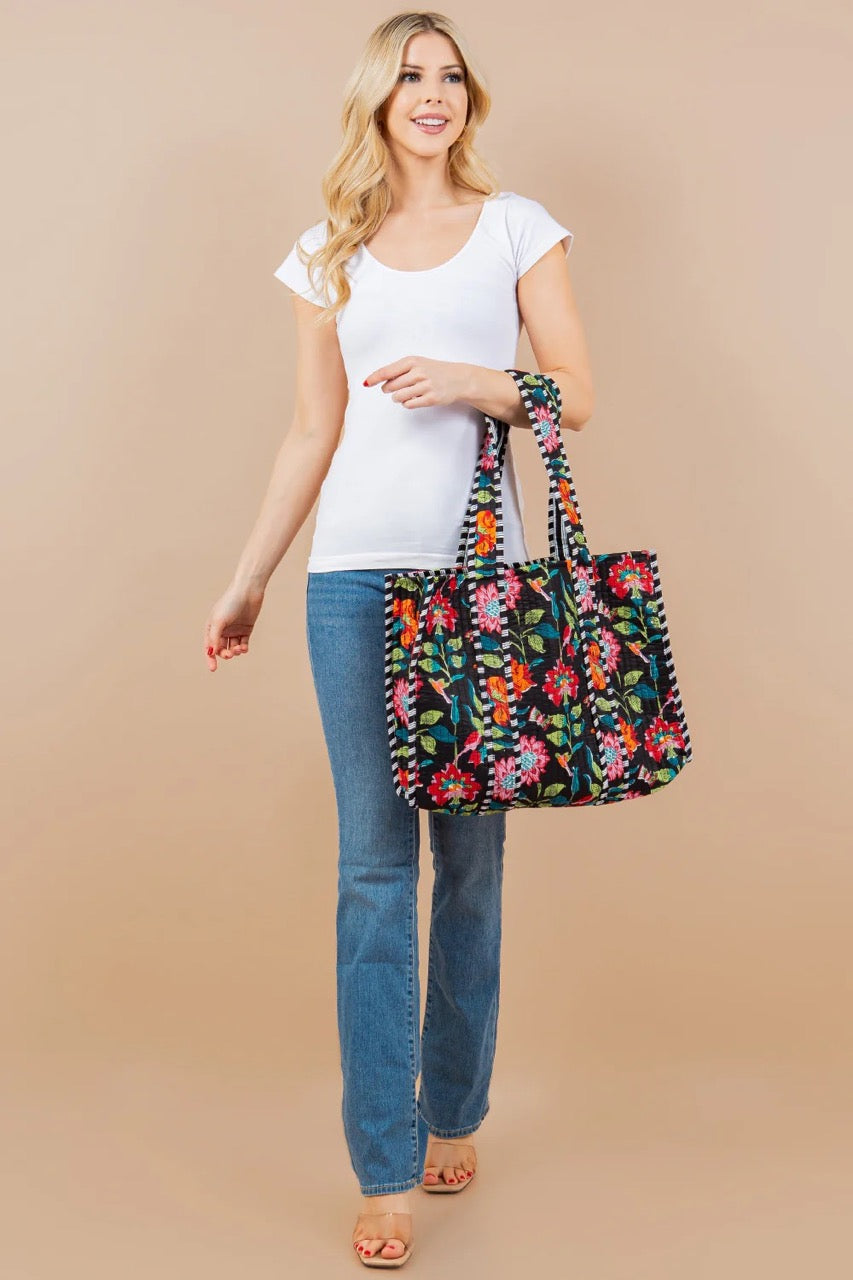 100% Quilted cotton tote bag