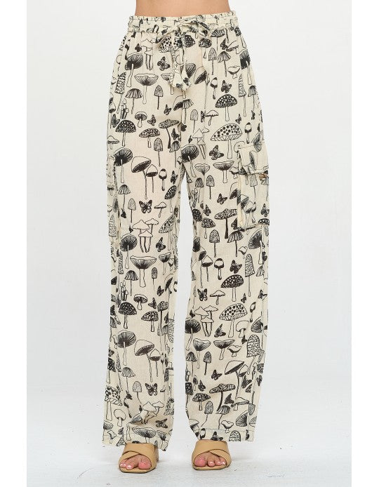 Mushrooms print cargo pant