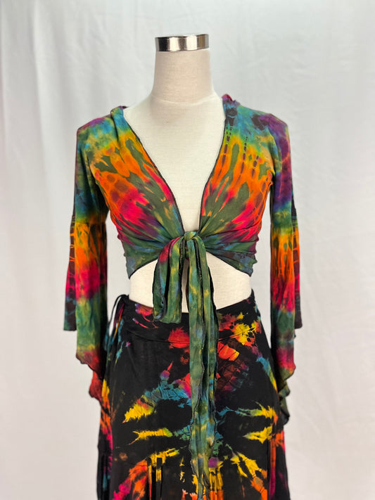 Tie dye boho front tie boho top