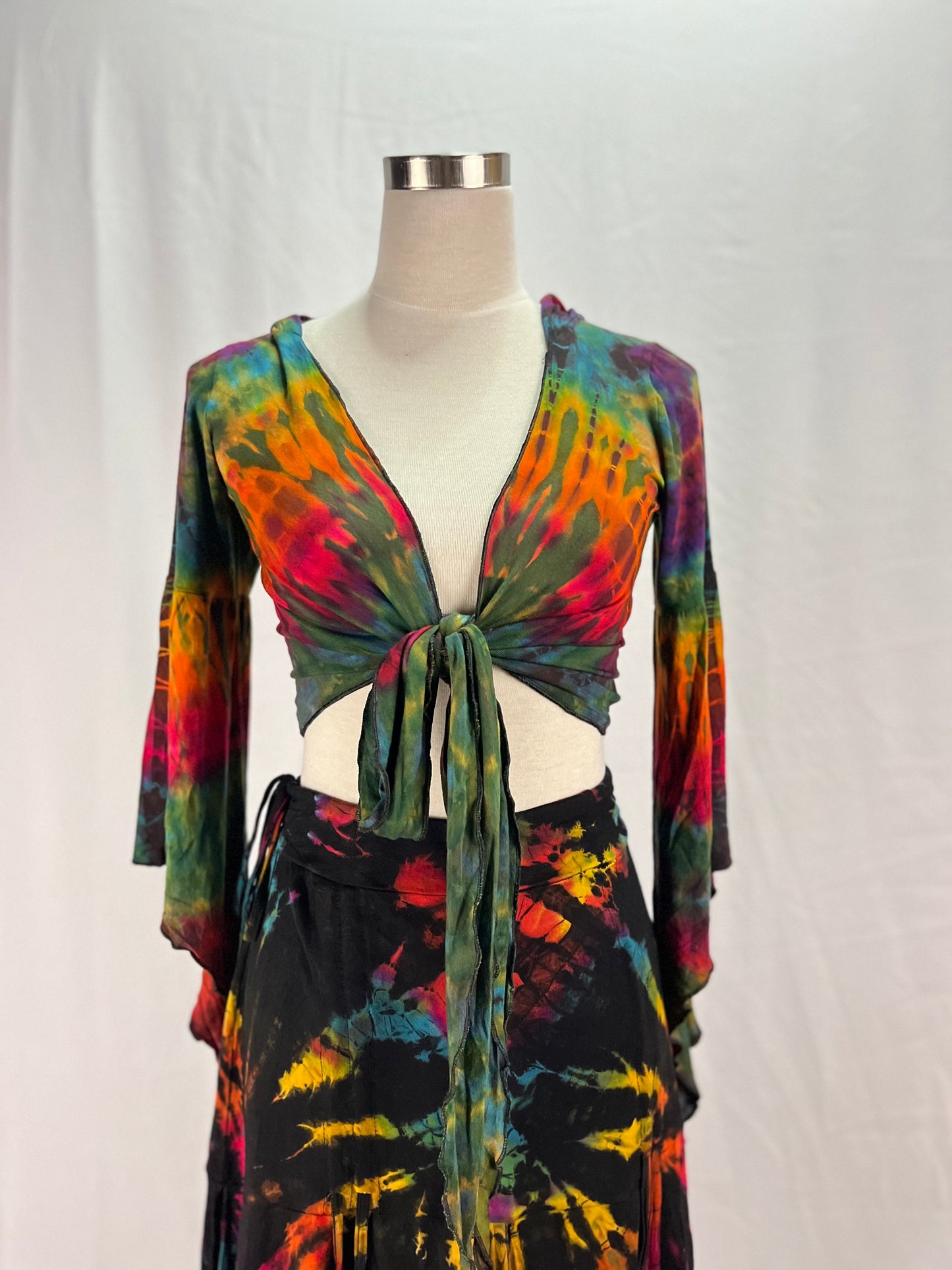 Tie dye boho front tie boho top