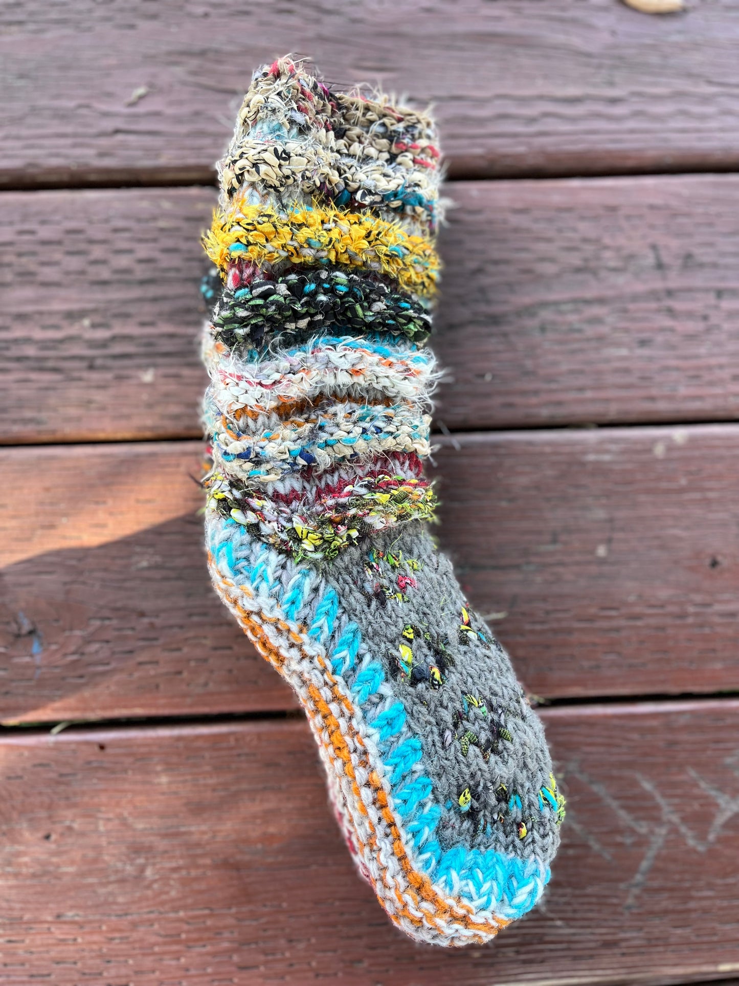 Hand knitted wool long socks