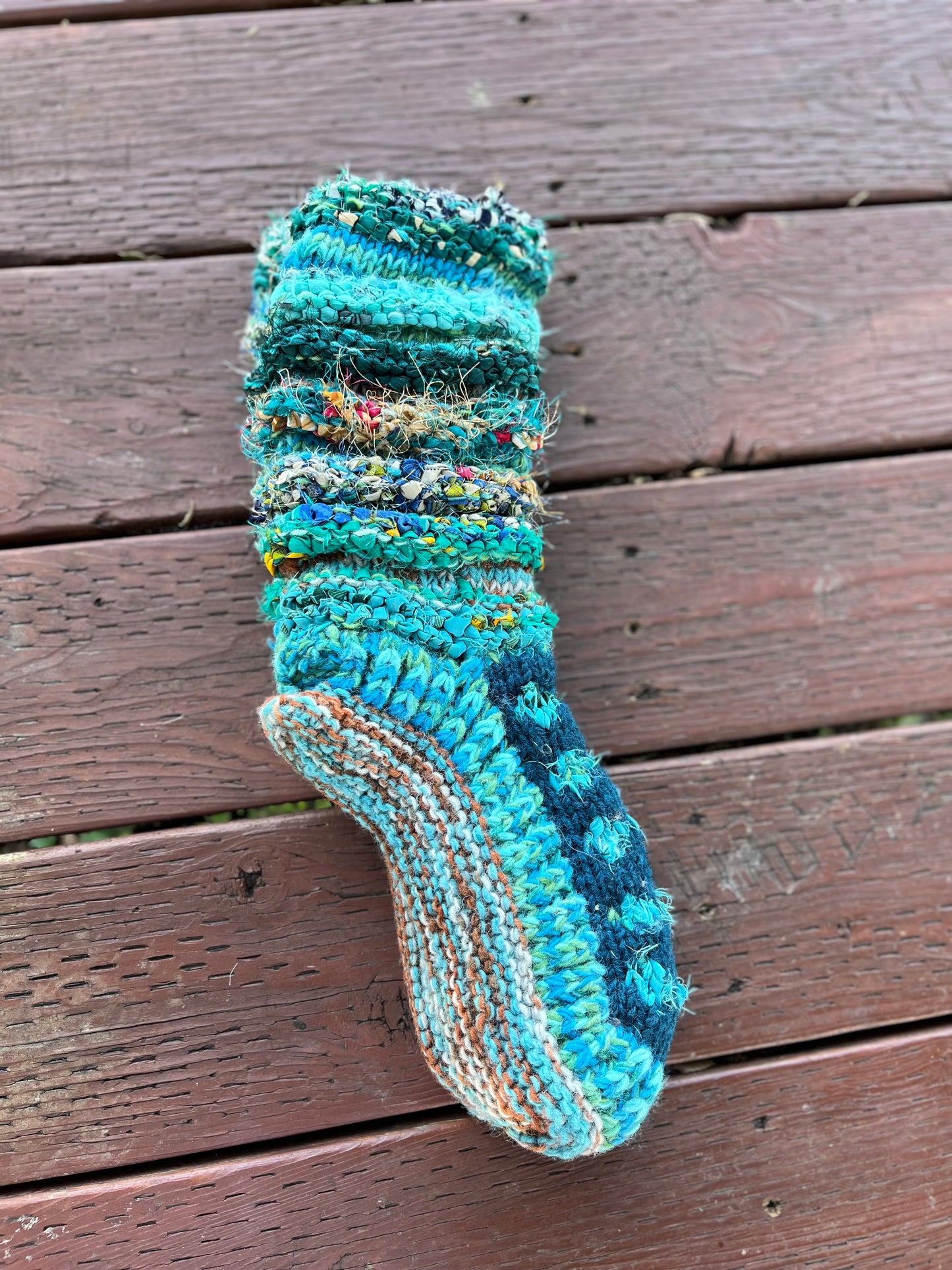 Hand knitted wool long socks