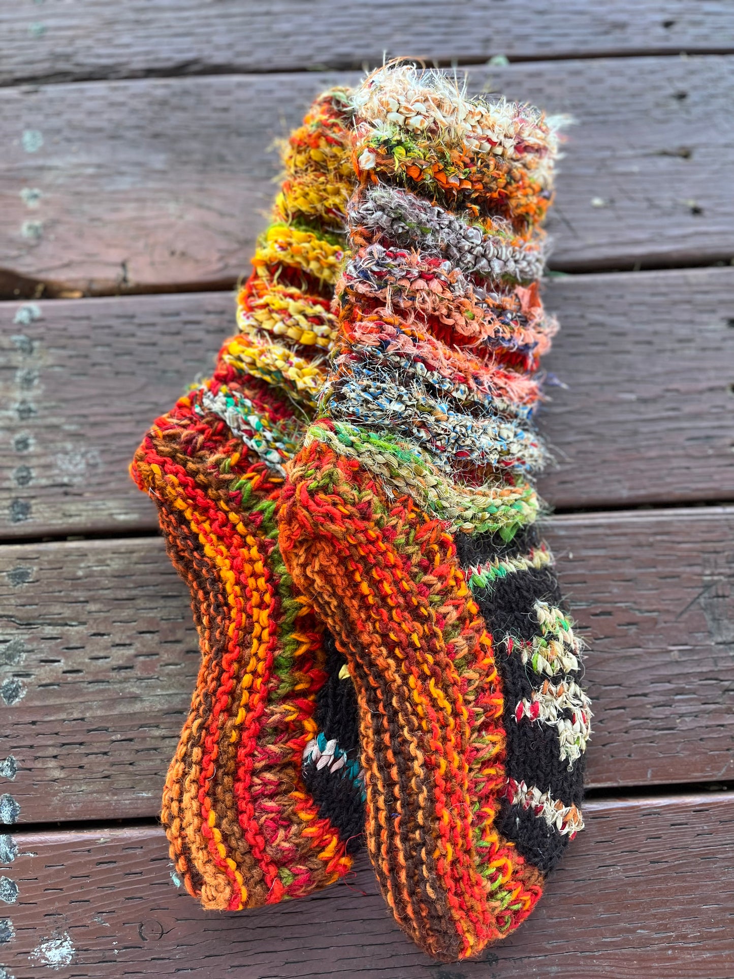 Hand knitted wool long socks