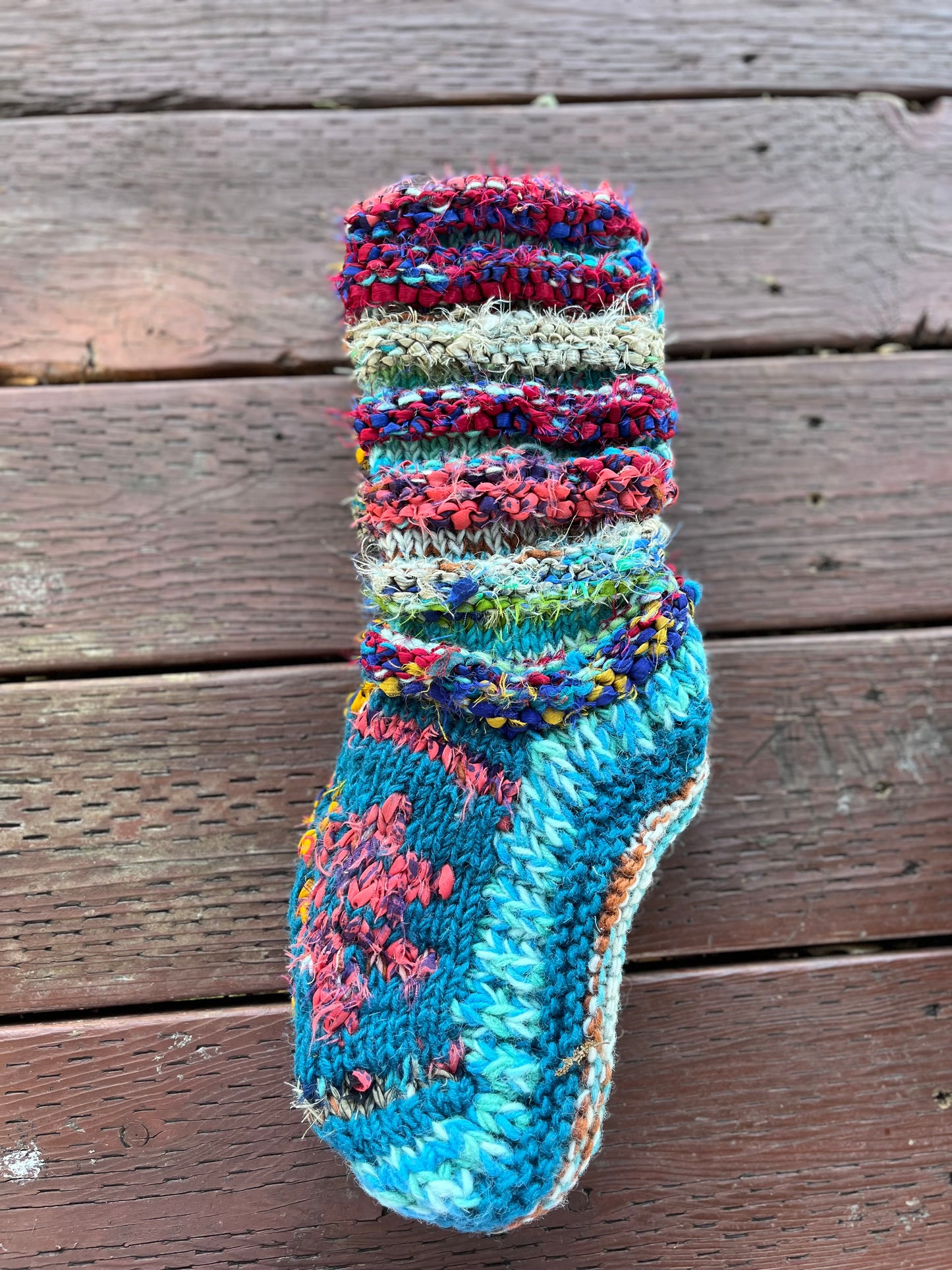 Hand knitted wool long socks