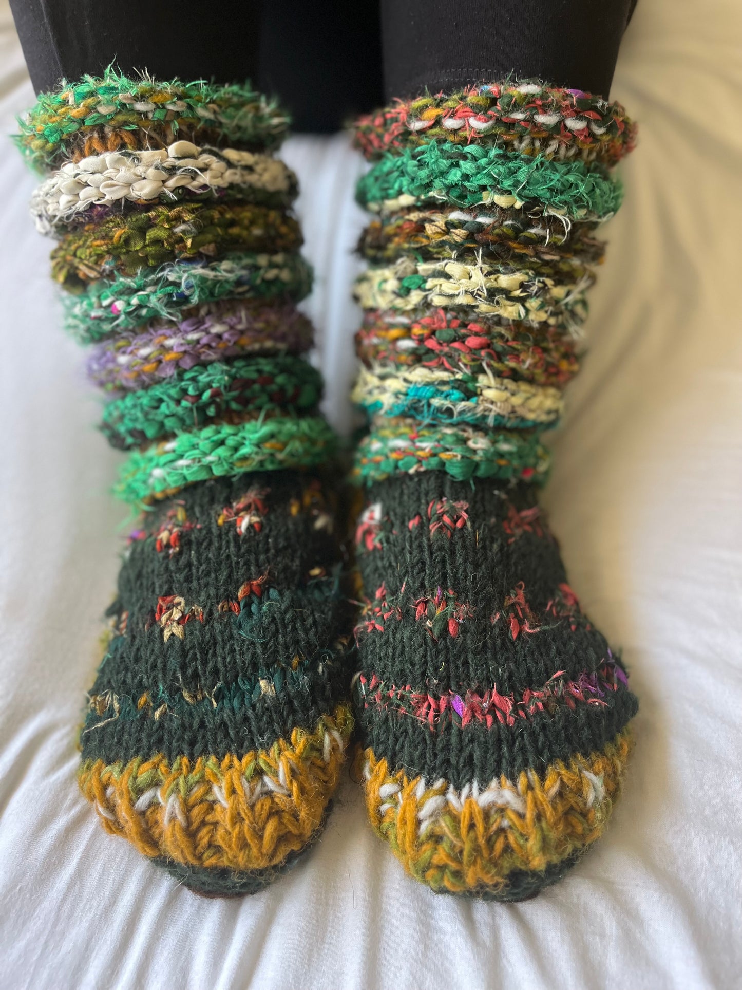 Hand knitted wool long socks