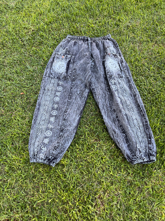 Stone washed cotton 7 chakra print hippie pant