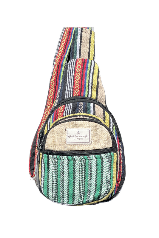 Cotton hemp sling bag