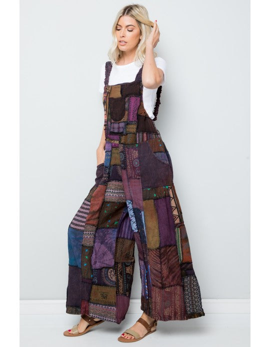 Patchworks Wide leg hippie Jumpsuit