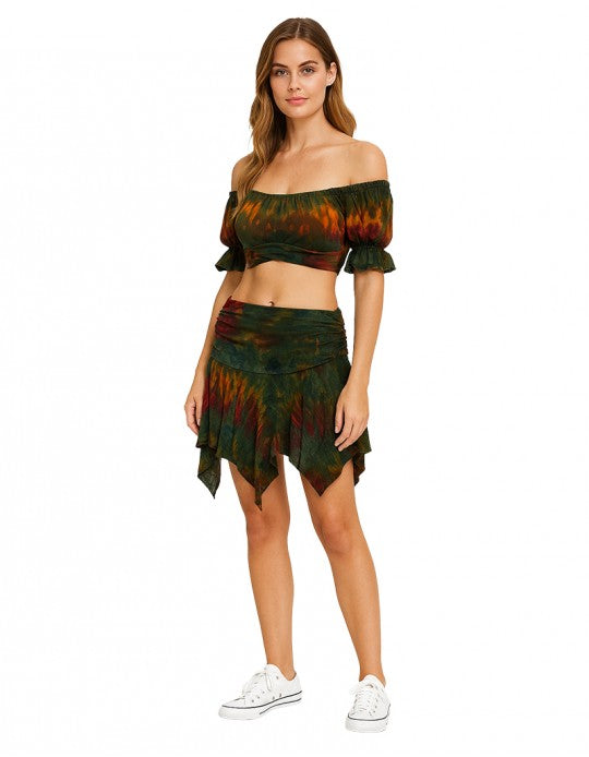 Tie dye boho skirt