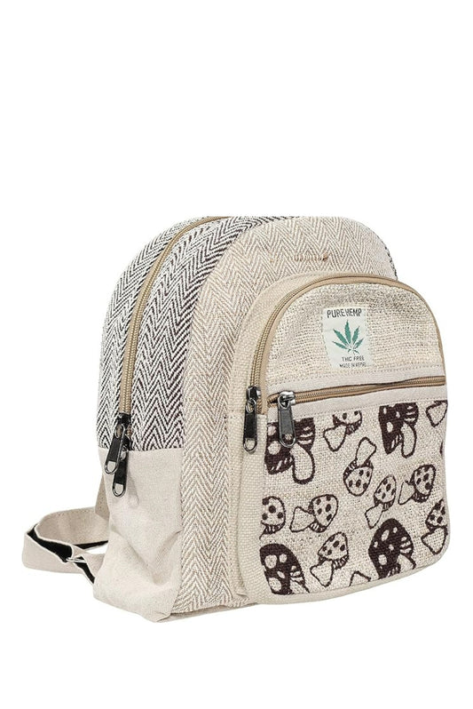 Mushroom hemp small backpack