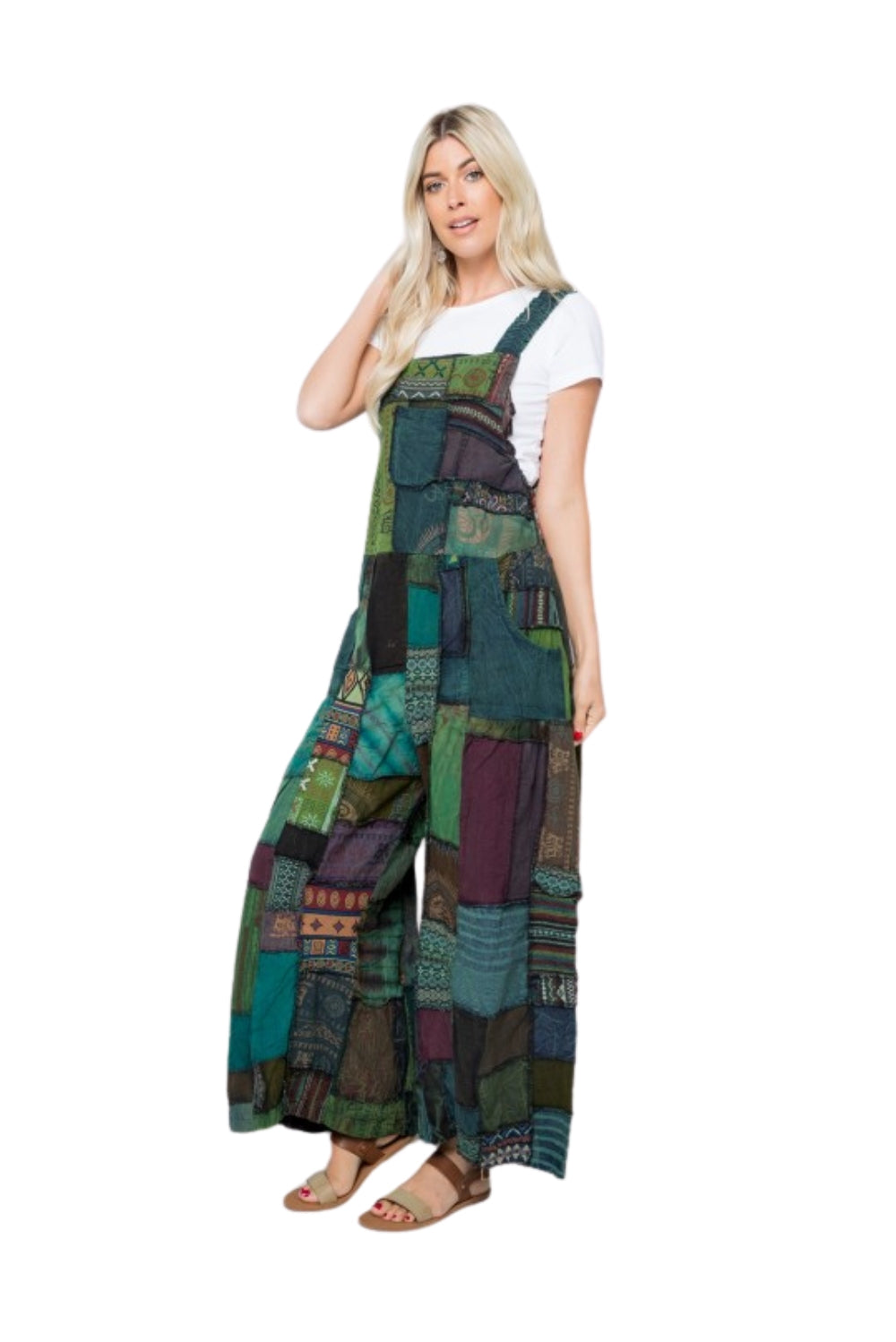 Patchworks Wide leg hippie Jumpsuit