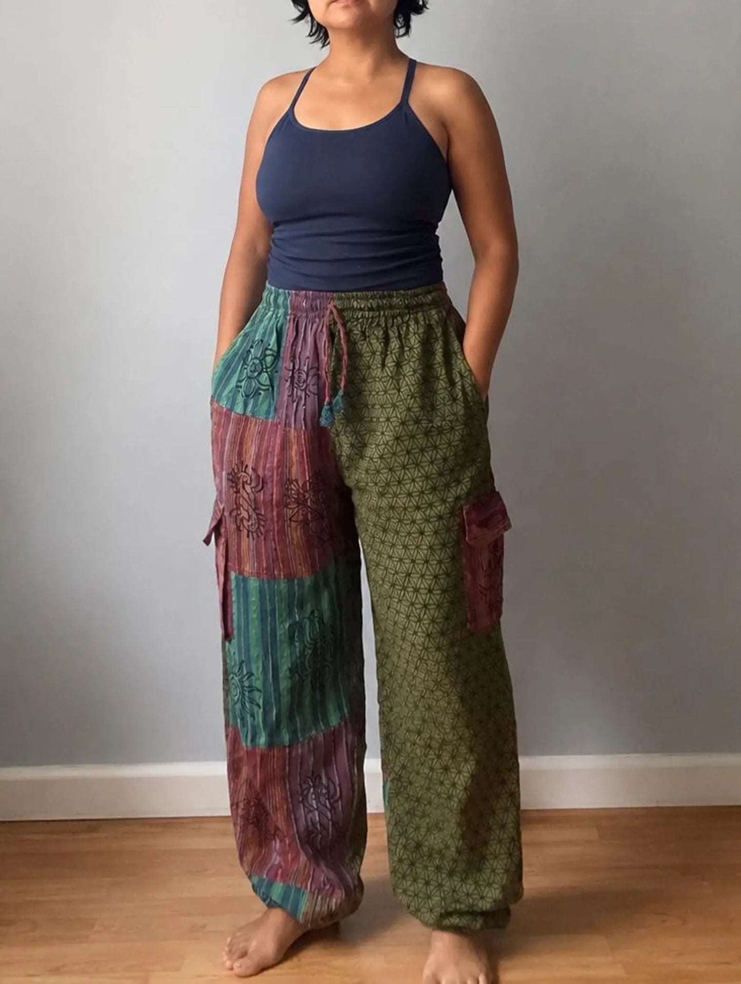 Flower of life patchworks pant